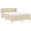 vidaXL Boxspringbett mit Matratze Creme 160 x 200 cm Stoff