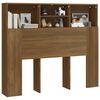 vidaXL Kopfteil mit Ablagen Braun Eichen-Optik 120x19x103,5 cm