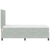 vidaXL LED Boxspringbett mit Matratze Hellgrau 90 x 200 cm Stoff