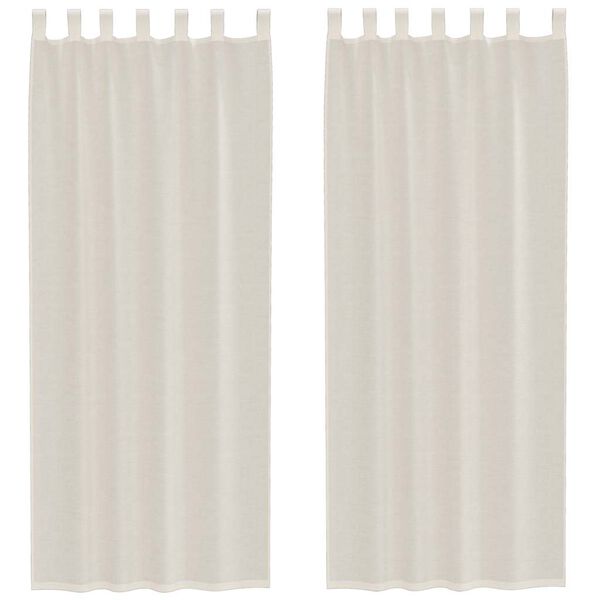 vidaXL Voile Vorh&auml;nge mit Lasche 2 Stk. Creme