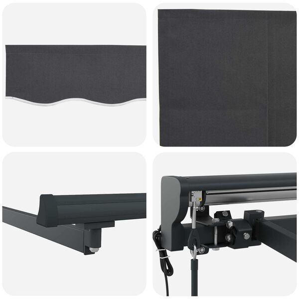 vidaXL Einziehbare Markise Anthrazit 400 x 300 cm Polyester und Metall