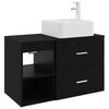 vidaXL Badezimmerm&ouml;bel-Set 2 stk. Schwarz Eichen-Optik Holzwerkstoff