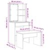 vidaXL Schminktisch-Set mit LED-Leuchten Altholz-Optik Holzwerkstoff