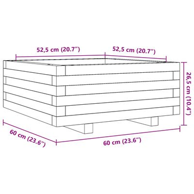 vidaXL Pflanzkübel 60x60x26,5 cm Kiefernholz Imprägniert