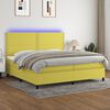 vidaXL Boxspringbett mit Matratze & LED Gr&uuml;n 200x200 cm Stoff