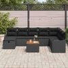 vidaXL Gartensofa-set mit Kissen 9 pcs Schwarz Poly Rattan