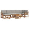 vidaXL Outdoor-Sofagarnitur mit Kissen 8 pcs Nat&uuml;rlich und Hellgrau