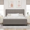 vidaXL LED Boxspringbett mit Matratze Taupe 180 x 200 cm Stoff