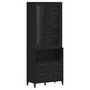 vidaXL Highboard VIKEN Schwarz 80x40x200 cm Massivholz Kiefer