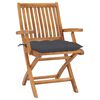 vidaXL Klappbare Gartenst&uuml;hle mit Kissen 8 Stk. Massivholz Teak