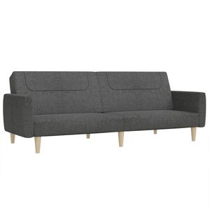 vidaXL Schlafsofa 2-Sitzer Dunkelgrau Stoff