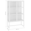 vidaXL Highboard Wei&szlig; 80x35x135 cm Stahl und Geh&auml;rtetes Glas