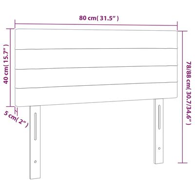 vidaXL Kopfteil Hellgrau 80x5x78/88 cm Stoff