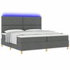 vidaXL LED Boxspringbett mit Matratze Dunkelgrau 200 x 200 cm Stoff