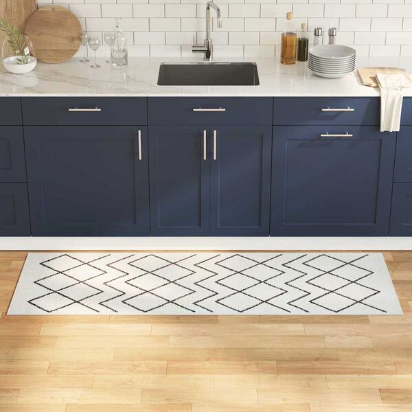 vidaXL Küchen Teppich Weiß 180 x 60 cm Samt