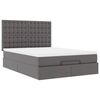 vidaXL Ottoman-Bett mit Matratze Grau 140x200 cm Kunstleder