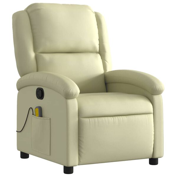 vidaXL Massagesessel Relaxsessel Echtleder Creme