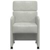 vidaXL Esszimmerst&uuml;hle mit Rollen 2 pcs Hellgrau 58 x 65 x 98 cm Samt
