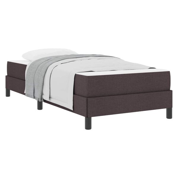 vidaXL Boxspringbett mit Matratze Dunkelbraun 90 x 200 cm Stoff