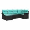 vidaXL Gartensofa-set 6 stk. Schwarz Poly-Rattan