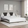 vidaXL Bett "Viana" mit Matratze Wei&szlig; und Schwarz 180x200 cm Kunstleder
