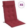 vidaXL Hochlehner-Auflagen 6 Stk. Weinrot Oxford-Gewebe