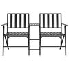 vidaXL 2-Sitzer-Gartenbank Klappbar 137 cm Schwarz Stahl