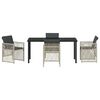 vidaXL Garten Essgruppe 5 pcs Hellgrau Poly-Rattan