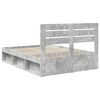 vidaXL Bettrahmen Beton Grau 150 x 200 cm Massives Kiefernholz