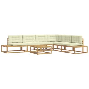 vidaXL 7 stk. Outdoor-Sofagarnitur Polyester Wei&szlig;