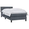 vidaXL Boxspringbett mit Matratze Dunkelgrau 80x220 cm Samt
