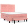 vidaXL Boxspringbett mit Matratze Rosa 140x200 cm Samt