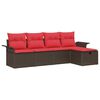vidaXL Gartensofa-set 5 stk. Poly Rattan