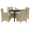 vidaXL Garten Essgruppe 5 pcs Beige Poly-Rattan