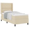 vidaXL Boxspringbett mit Matratze Creme 100 x 200 cm Stoff