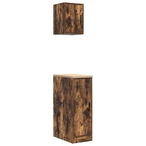 vidaXL Garagenschr&auml;nke 2 Stk. R&auml;uchereiche Holzwerkstoff