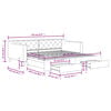 vidaXL Tagesbett Ausziehbar mit Schubladen Hellgrau 100x200 cm Stoff