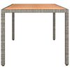 vidaXL Gartentisch mit Holzplatte Grau Poly Rattan & Massivholz Akazie