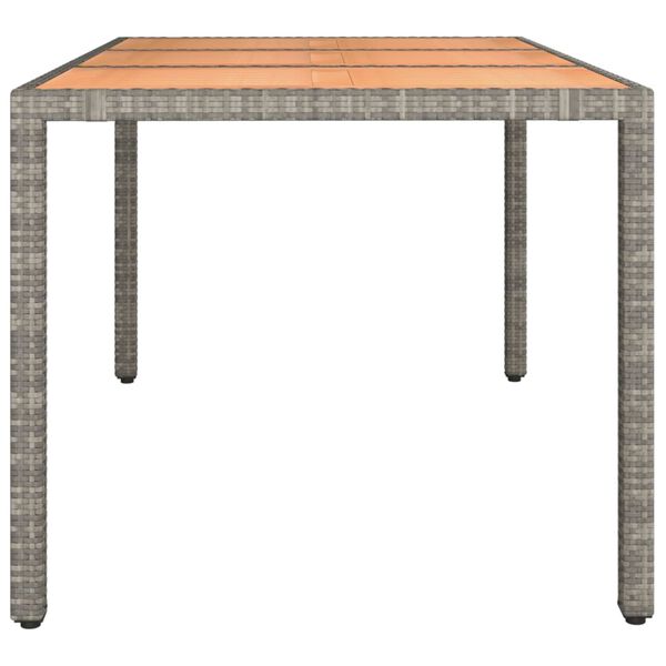 vidaXL Gartentisch mit Holzplatte Grau Poly Rattan & Massivholz Akazie