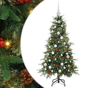 vidaXL K&uuml;nstlicher klappbarer Weihnachtsbaum Gr&uuml;n 150 cm PE und PVC