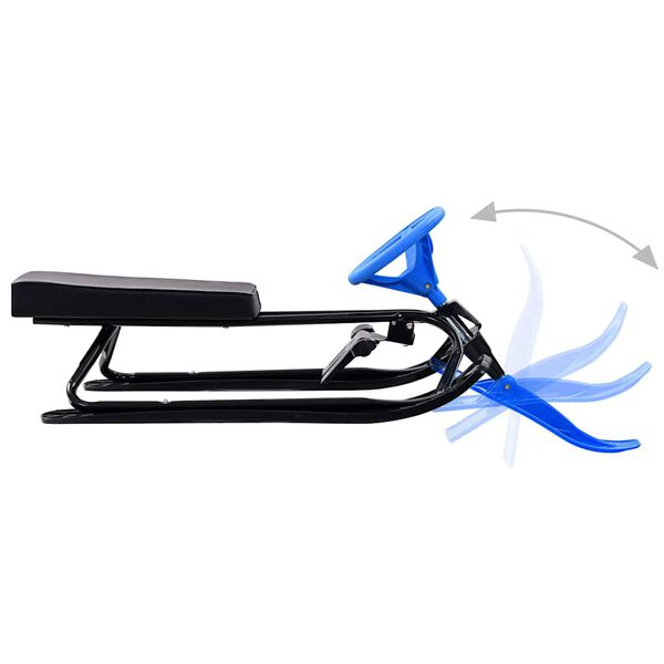 vidaXL Schlitten Bob Schwarz und Blau