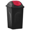 vidaXL M&uuml;lleimer mit Schwingdeckel 60L Schwarz und Rot