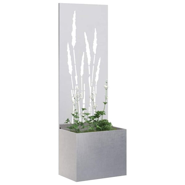 vidaXL Garten Sichtschutz-Leinwand Silber 50 x 140 cm Edelstahl