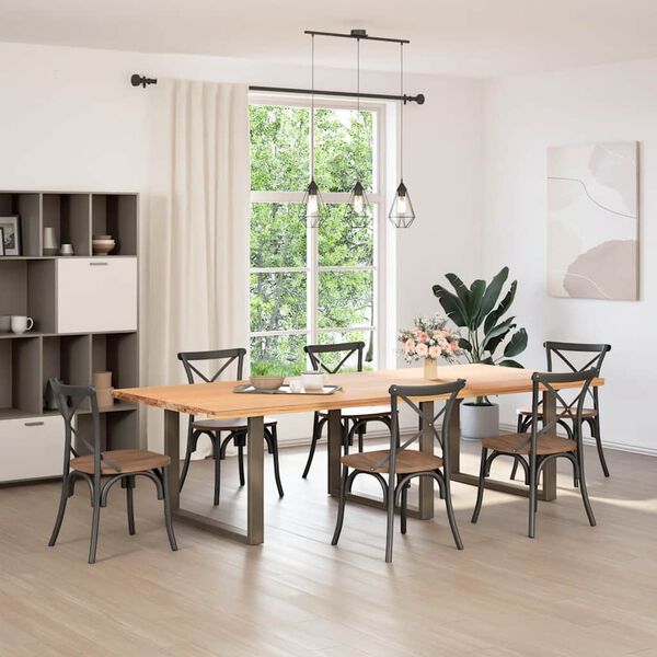 vidaXL Esstischbeine U-Form 3 Stk. Naturstahl 100x(72-73) cm Stahl