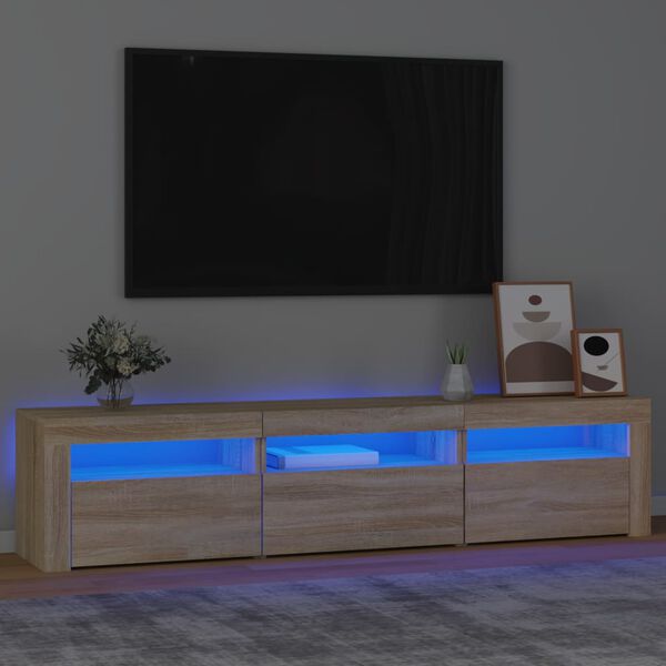 vidaXL TV-Schrank mit LED-Leuchten Sonoma-Eiche 180x35x40 cm