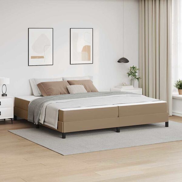 vidaXL Bettrahmen mit Matratze Cappuccino 200 x 200 cm Stoff