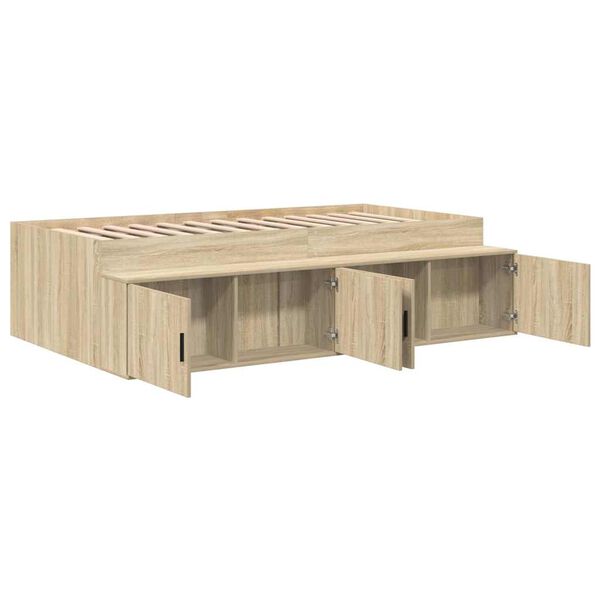 vidaXL Bettrahmen mit Speicher Sonoma-Eiche 80 x 200 cm Holzwerkstoff