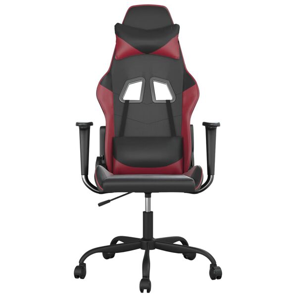 vidaXL Gaming-Stuhl Schwarz und Weinrot Kunstleder