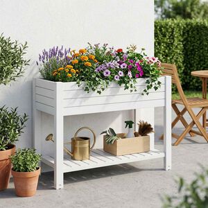 vidaXL Hochbeet Wei&szlig; 110x45x79 cm Polypropylen