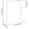 vidaXL Spiegelschrank Altholz-Optik 62,5x20,5x64 cm Holzwerkstoff